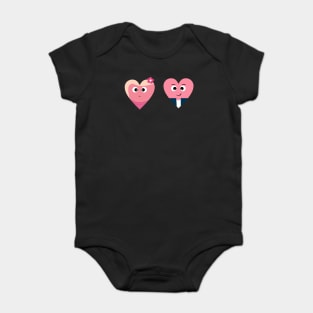 Mister and Miss heart Valentine's Day love print Baby Bodysuit